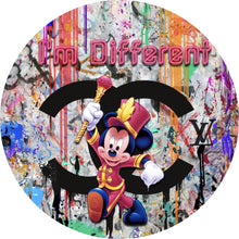 Lade das Bild in den Galerie-Viewer, Aluminiumbild gebürstet Pop Art Micky Portrait No.1 Kreis