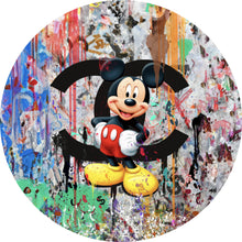 Lade das Bild in den Galerie-Viewer, Aluminiumbild gebürstet Pop Art Micky Portrait No.2 Kreis