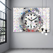 Lade das Bild in den Galerie-Viewer, Acrylglasbild Pop Art Uhr Bling Querformat