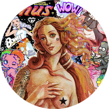 Lade das Bild in den Galerie-Viewer, Aluminiumbild Pop Art Venus mit Comic Figuren Kreis