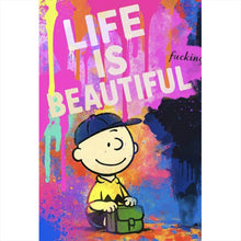 Lade das Bild in den Galerie-Viewer, Leinwandbild Pop Art Wandbild mit inspirierendem Zitat Hochformat