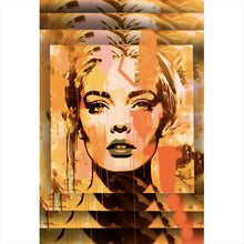 Lade das Bild in den Galerie-Viewer, Aluminiumbild Porträt einer Frau in abstrakter Form Hochformat