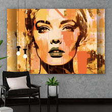 Lade das Bild in den Galerie-Viewer, Acrylglasbild Porträt einer Frau in abstrakter Form Querformat