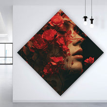 Lade das Bild in den Galerie-Viewer, Poster Porträt einer Frau umgeben von Blumen Raute