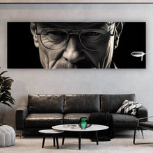 Lade das Bild in den Galerie-Viewer, Aluminiumbild Porträt eines Mannes mit Hut und Brille Panorama