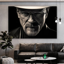 Lade das Bild in den Galerie-Viewer, Spannrahmenbild Porträt eines Mannes mit Hut und Brille Querformat