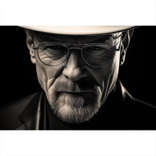 Lade das Bild in den Galerie-Viewer, Acrylglasbild Porträt eines Mannes mit Hut und Brille Querformat