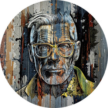 Lade das Bild in den Galerie-Viewer, Aluminiumbild Porträt Mann mit Brille Kreis