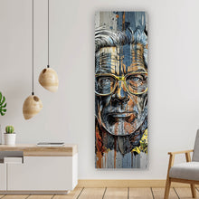 Lade das Bild in den Galerie-Viewer, Leinwandbild Porträt Mann mit Brille Panorama Hoch