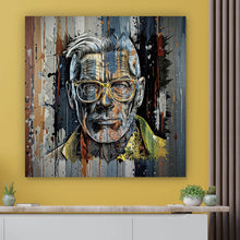Lade das Bild in den Galerie-Viewer, Acrylglasbild Porträt Mann mit Brille Quadrat