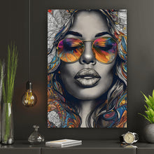 Lade das Bild in den Galerie-Viewer, Leinwandbild Portrait einer Frau im Boho Stil Hochformat