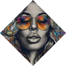 Lade das Bild in den Galerie-Viewer, Leinwandbild Portrait einer Frau im Boho Stil Raute