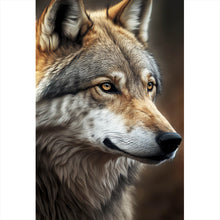 Lade das Bild in den Galerie-Viewer, Poster Portrait eines ausdrucksstarken Wolfes Hochformat