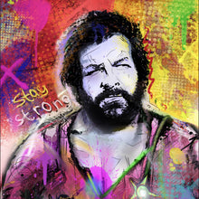 Lade das Bild in den Galerie-Viewer, Spannrahmenbild Portrait Schauspieler in Graffiti Optik Quadrat