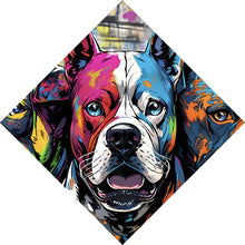 Lade das Bild in den Galerie-Viewer, Poster Portrait von drei Hunden Pop Art Raute
