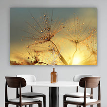Lade das Bild in den Galerie-Viewer, Leinwandbild Pusteblume bei Sonnenuntergang Querformat