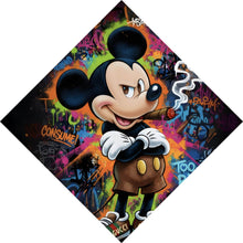 Lade das Bild in den Galerie-Viewer, Spannrahmenbild Rauchende Maus auf Graffitiwand Raute