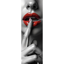 Lade das Bild in den Galerie-Viewer, Acrylglasbild Rauchige rote Lippen Panorama Hoch