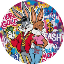 Lade das Bild in den Galerie-Viewer, Aluminiumbild Reiche Hasengang Graffiti Kreis