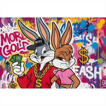 Lade das Bild in den Galerie-Viewer, Poster Reiche Hasengang Graffiti Querformat