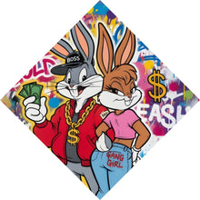 Lade das Bild in den Galerie-Viewer, Aluminiumbild gebürstet Reiche Hasengang Graffiti Raute