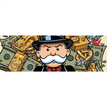 Lade das Bild in den Galerie-Viewer, Acrylglasbild Reicher Mann Geldscheine Diamanten Kunst Panorama