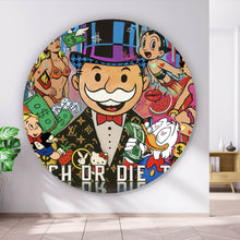 Lade das Bild in den Galerie-Viewer, Aluminiumbild Verschiedene Comicfiguren im Pop Art Stil Kreis