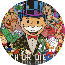 Lade das Bild in den Galerie-Viewer, Aluminiumbild Verschiedene Comicfiguren im Pop Art Stil Kreis