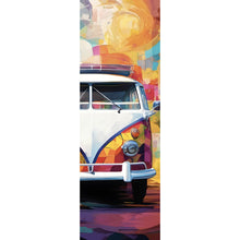 Lade das Bild in den Galerie-Viewer, Aluminiumbild gebürstet Retro Bus Abstrakt Panorama Hoch