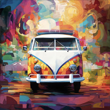 Lade das Bild in den Galerie-Viewer, Spannrahmenbild Retro Bus Abstrakt Quadrat