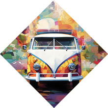 Lade das Bild in den Galerie-Viewer, Aluminiumbild Retro Bus Abstrakt Raute