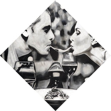 Lade das Bild in den Galerie-Viewer, Acrylglasbild Romantisches Abendessen Paar teilt Spaghetti Raute