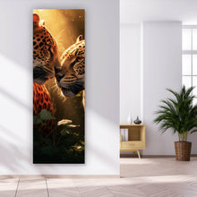 Lade das Bild in den Galerie-Viewer, Aluminiumbild Romantisches Leoparden Paar Panorama Hoch