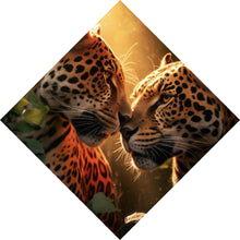 Lade das Bild in den Galerie-Viewer, Aluminiumbild Romantisches Leoparden Paar Raute