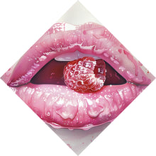 Lade das Bild in den Galerie-Viewer, Poster Rosa Lippen mit Früchten Raute