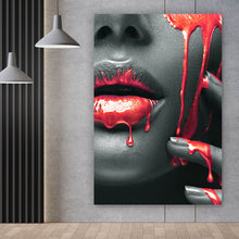 Lade das Bild in den Galerie-Viewer, Leinwandbild Rote Lippen Hochformat