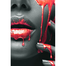 Lade das Bild in den Galerie-Viewer, Leinwandbild Rote Lippen Hochformat
