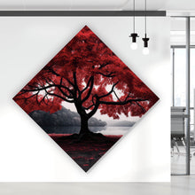 Lade das Bild in den Galerie-Viewer, Poster Roter Baum an mystischem See Raute