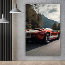 Lade das Bild in den Galerie-Viewer, Poster Roter Sportwagen auf kurviger Bergstraße Hochformat