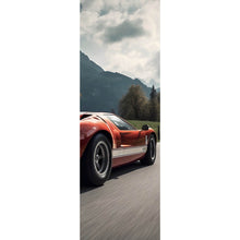 Lade das Bild in den Galerie-Viewer, Poster Roter Sportwagen auf kurviger Bergstraße Panorama Hoch