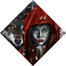 Lade das Bild in den Galerie-Viewer, Poster Rotkäppchen und der Wolf mystisch Raute