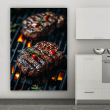 Lade das Bild in den Galerie-Viewer, Aluminiumbild Saftiges Steak Grill Genuss Hochformat