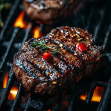 Lade das Bild in den Galerie-Viewer, Aluminiumbild Saftiges Steak Grill Genuss Quadrat