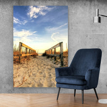 Lade das Bild in den Galerie-Viewer, Leinwandbild Sandstrand Hochformat