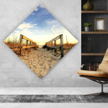 Lade das Bild in den Galerie-Viewer, Aluminiumbild gebürstet Sandstrand Raute