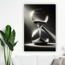 Lade das Bild in den Galerie-Viewer, Leinwandbild Sanduhr von Lichtstrahlen durchleuchtet Hochformat