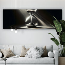 Lade das Bild in den Galerie-Viewer, Leinwandbild Sanduhr von Lichtstrahlen durchleuchtet Panorama