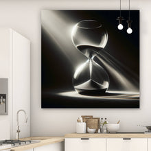 Lade das Bild in den Galerie-Viewer, Acrylglasbild Sanduhr von Lichtstrahlen durchleuchtet Quadrat