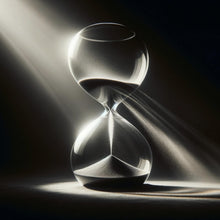 Lade das Bild in den Galerie-Viewer, Leinwandbild Sanduhr von Lichtstrahlen durchleuchtet Quadrat
