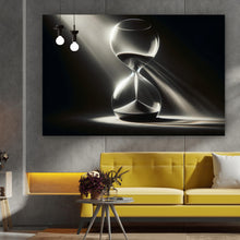 Lade das Bild in den Galerie-Viewer, Acrylglasbild Sanduhr von Lichtstrahlen durchleuchtet Querformat